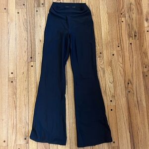 Black athletic high rise flare leggings